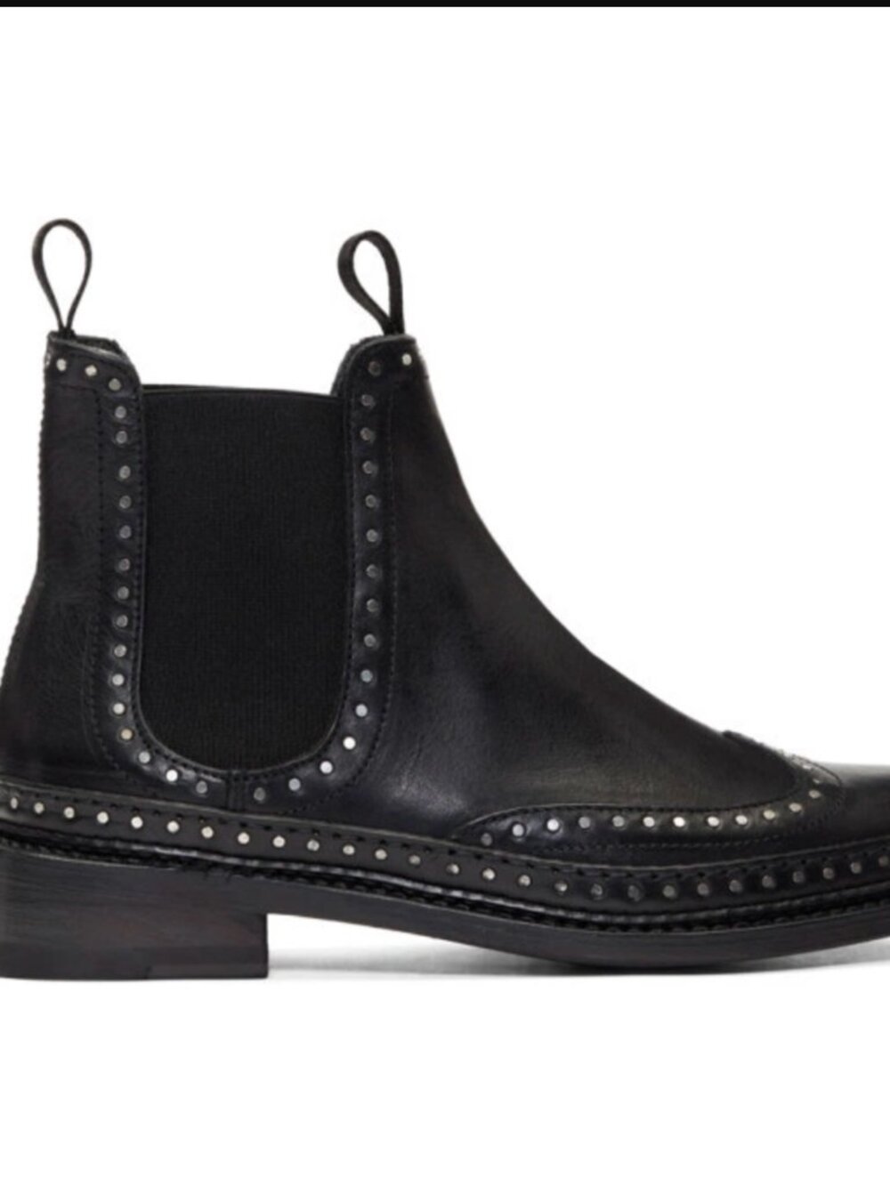 Rag & Bone Benson Chelsea Boots Black Studded Leather Ankle Boots 38 / 7.5 - Picture 2 of 16